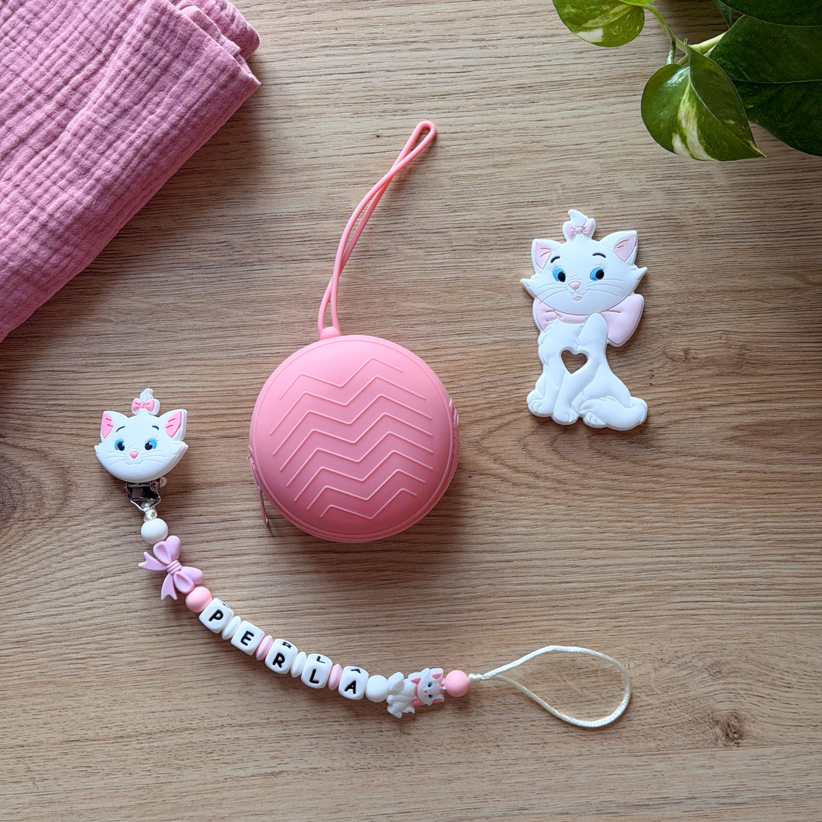 Catenella Portaciuccio Minou Artistogatti Personalizzata | Silicone Alimentare