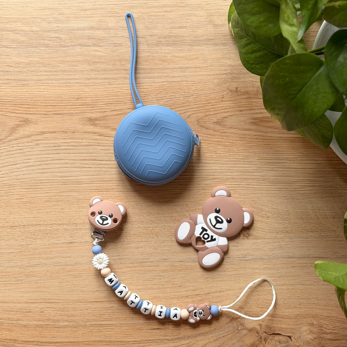 Catenella Portaciuccio Orsacchiotto Personalizzata | Silicone Alimentare
