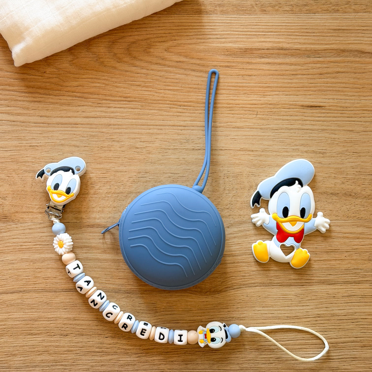 Catenella Portaciuccio Paperino Personalizzata | Silicone Alimentare