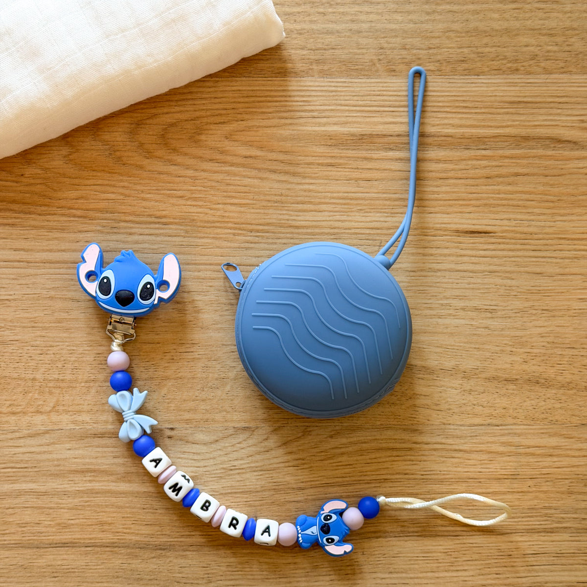 Catenella Portaciuccio Stitch Personalizzata | Silicone Alimentare