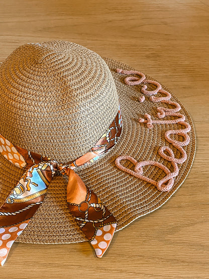 Cappello di Paglia con Nome e Foulard