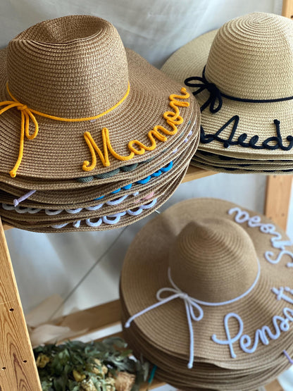 Cappello di Paglia con Nome e Cordino