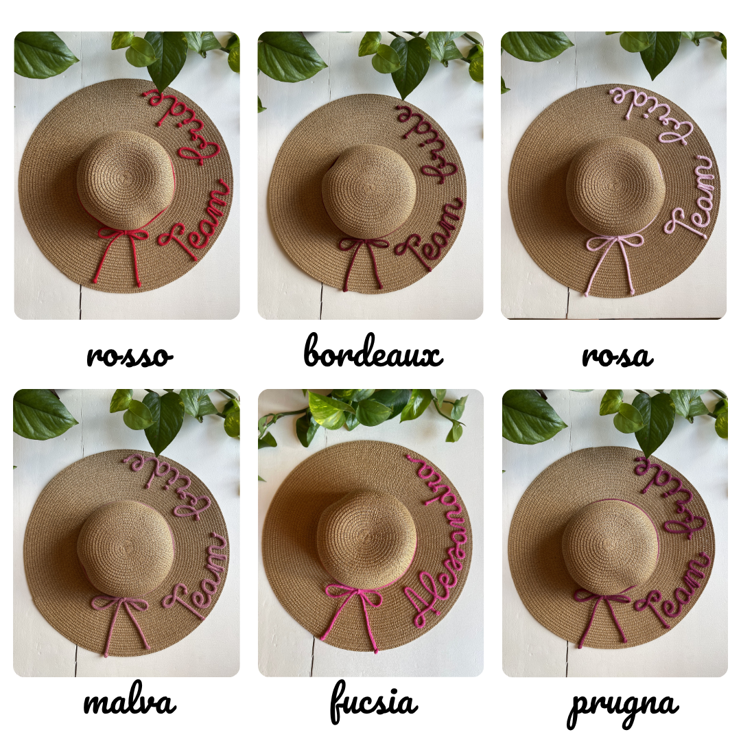 Cappello di Paglia con Nome e Cordino