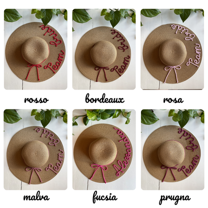 Cappello di Paglia con Nome e Cordino