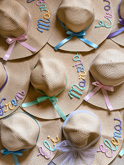 Cappello di Paglia con Nome Multicolore