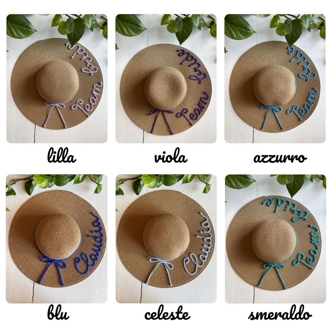 Cappello di Paglia con Nome e Cordino