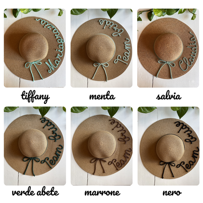 Cappello di Paglia con Nome e Cordino
