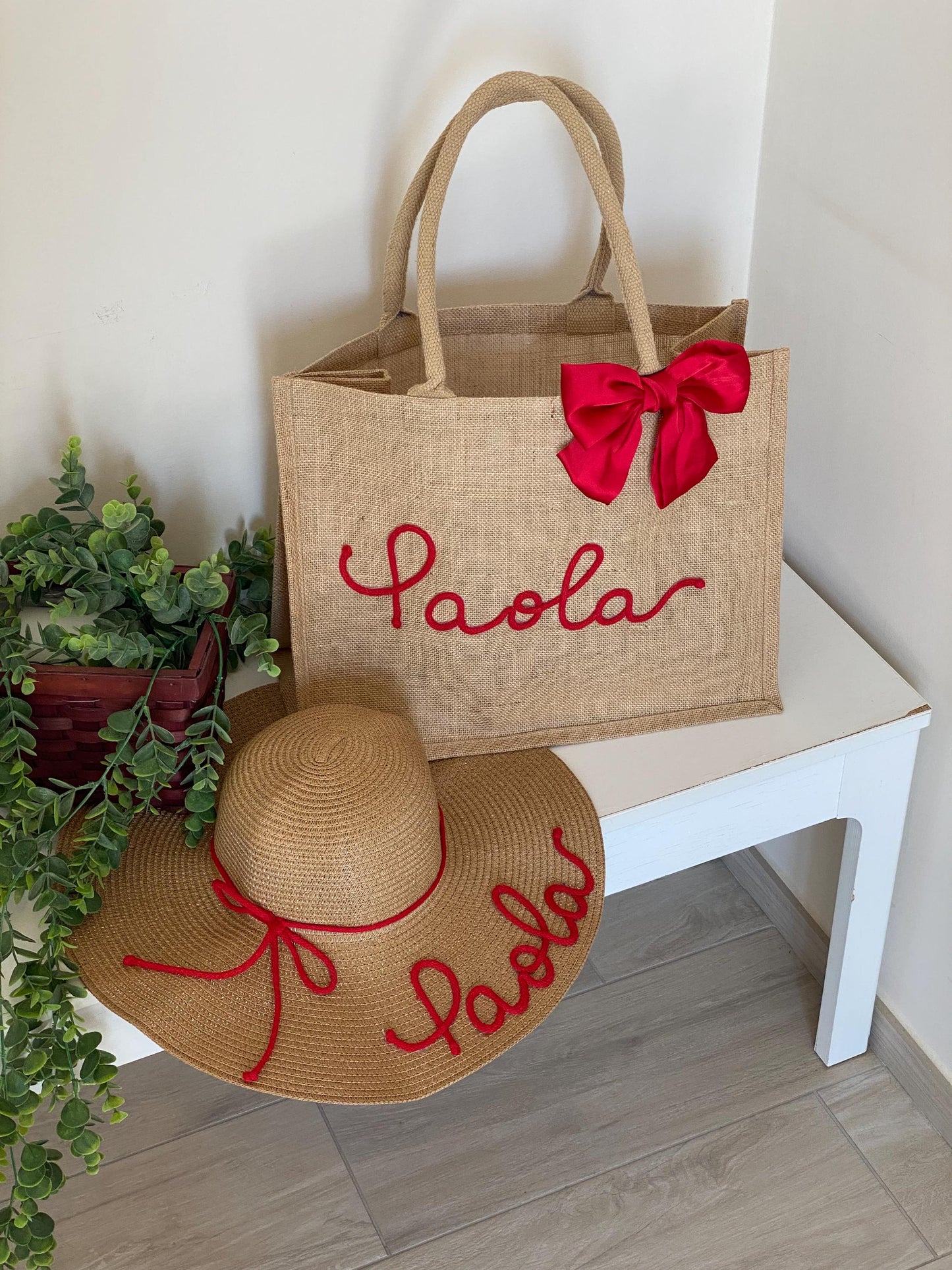Set Personalizzato: Maxi Borsa Juta e Cappello