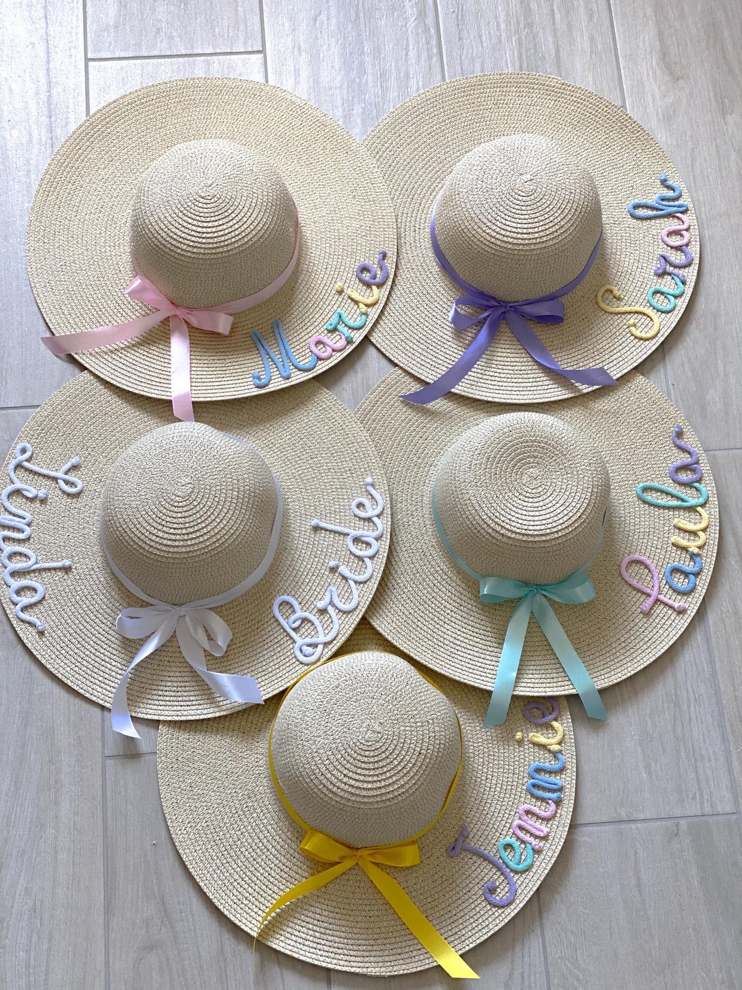 Cappello di Paglia con Nome Multicolore