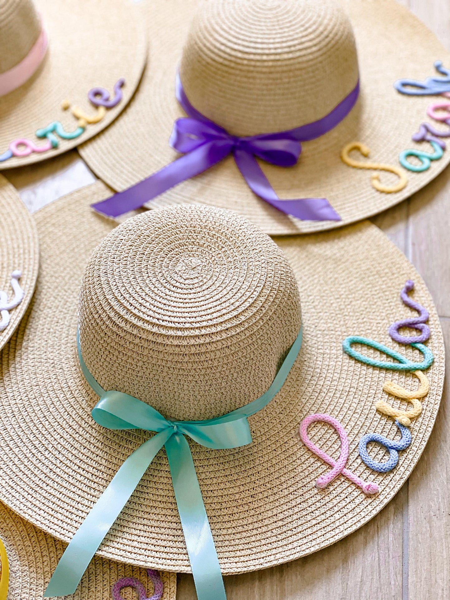 Cappello di Paglia con Nome Multicolore