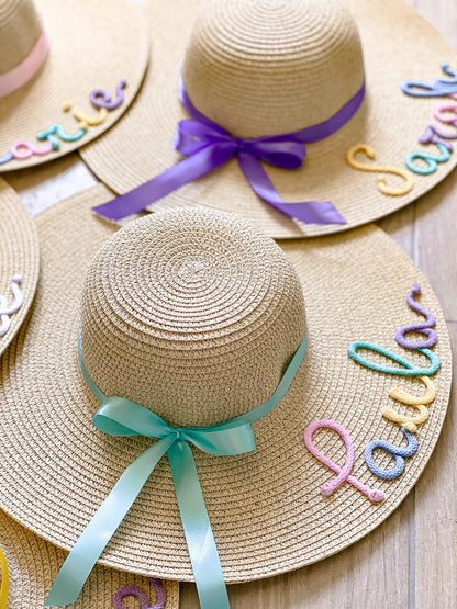 Cappello di Paglia con Nome Multicolore