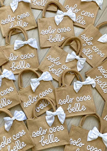 Mini Borsa Juta con Nome e Fiocco