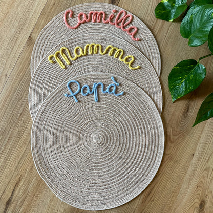 Tovaglietta Personalizzata con Nome e Decorazione
