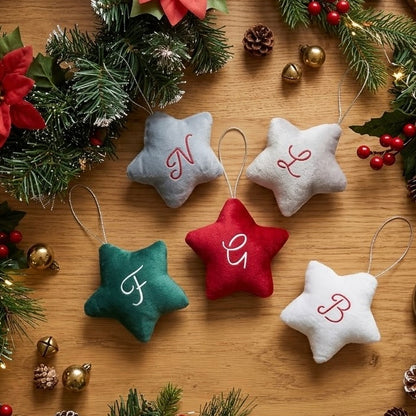 Stella di Natale in velluto personalizzata con nome o iniziale