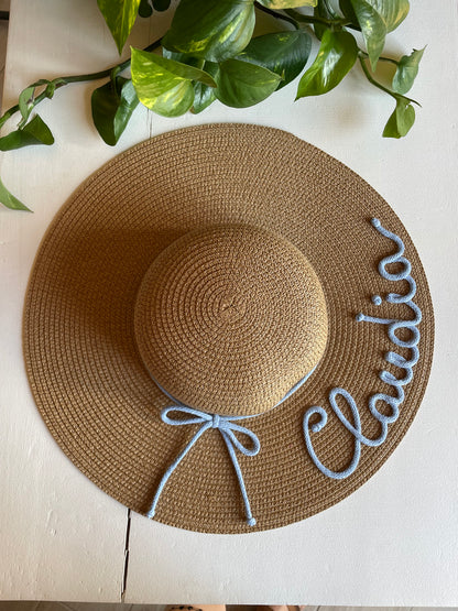 Cappello di Paglia con Nome e Cordino