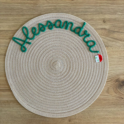Tovaglietta Personalizzata con Nome e Decorazione