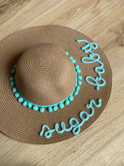 Cappello di Paglia con Nome e Pompon