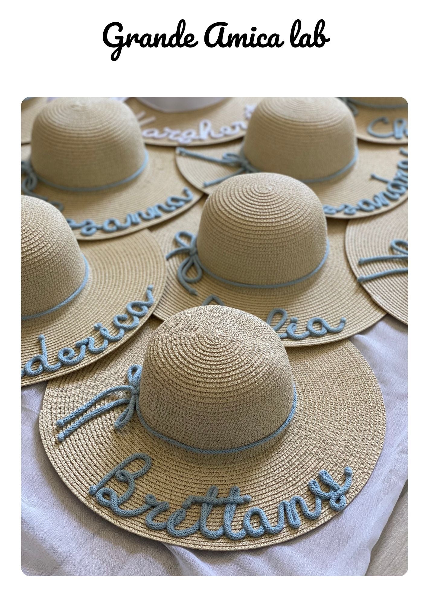 Cappello di Paglia con Nome e Cordino