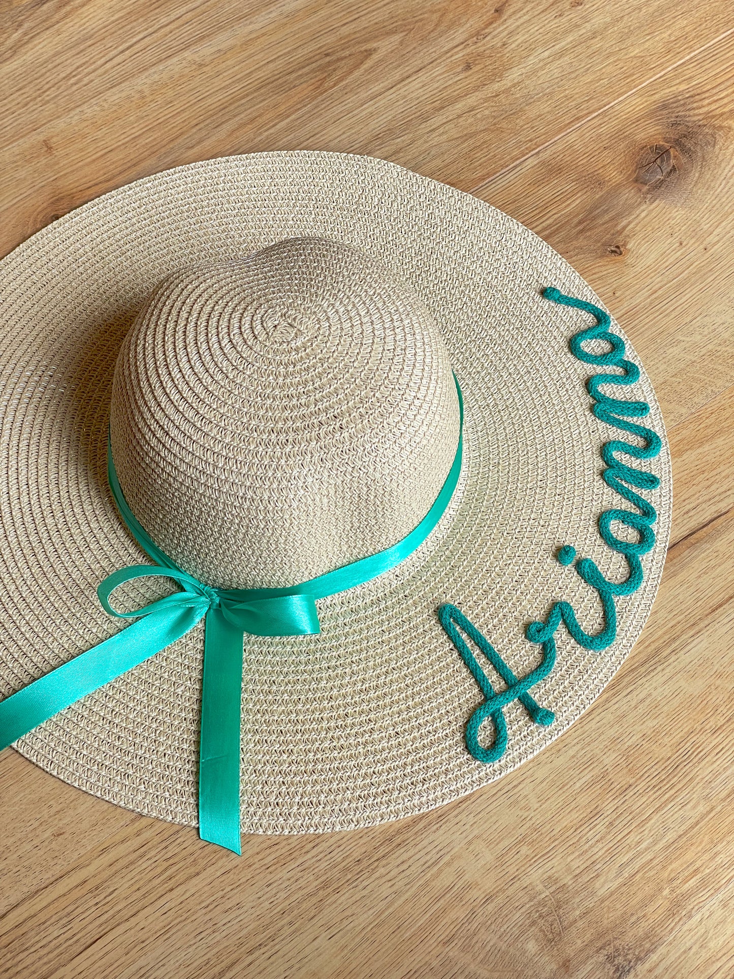 Cappello di Paglia con Nome e Fiocco