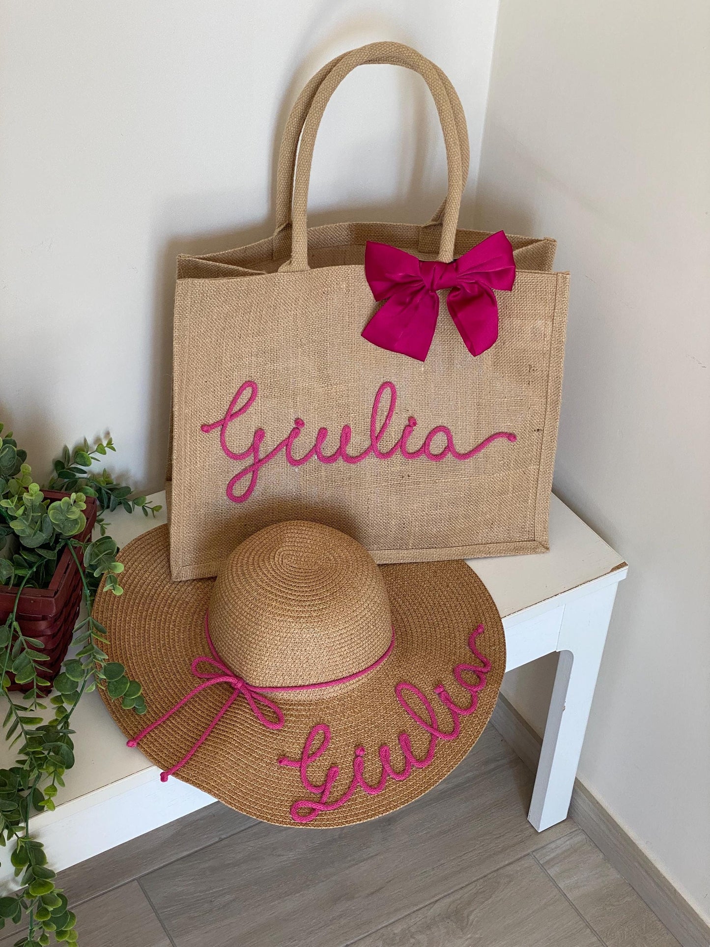Set Personalizzato: Maxi Borsa Juta e Cappello