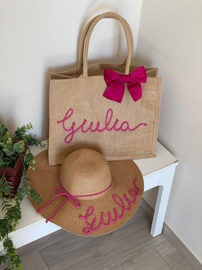 Set Personalizzato: Maxi Borsa Juta e Cappello