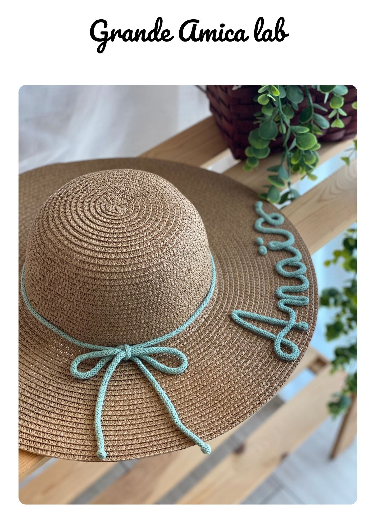 Cappello di Paglia con Nome e Cordino