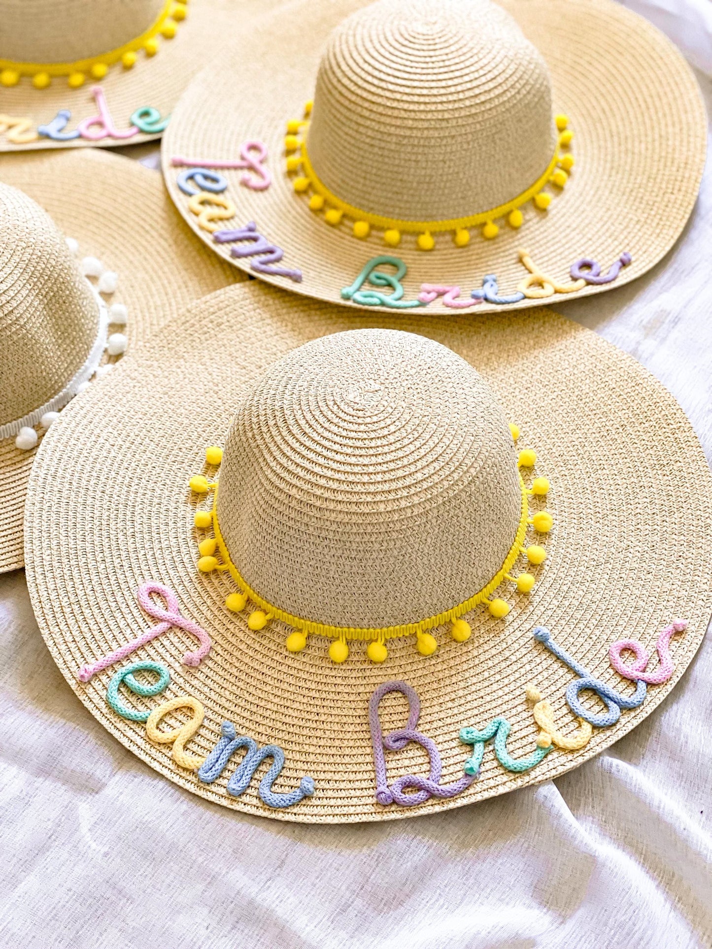 Cappello di Paglia con Nome Multicolore