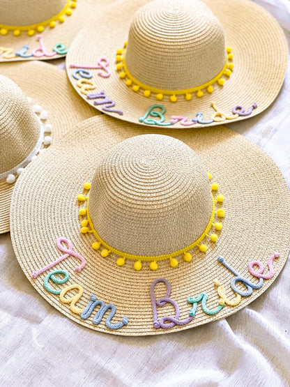 Cappello di Paglia con Nome Multicolore