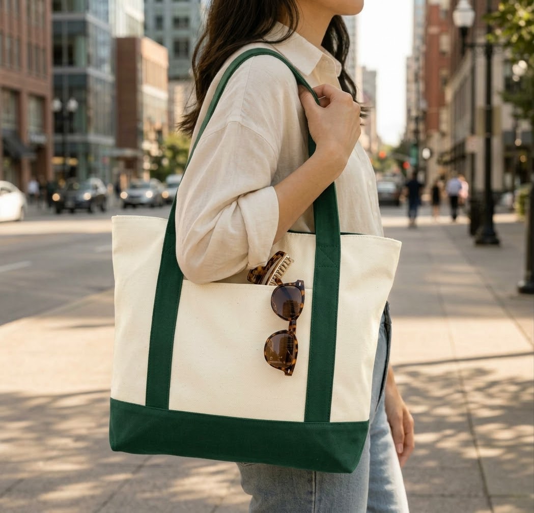 Tote bag in cotone con scritta ricamata o stampata