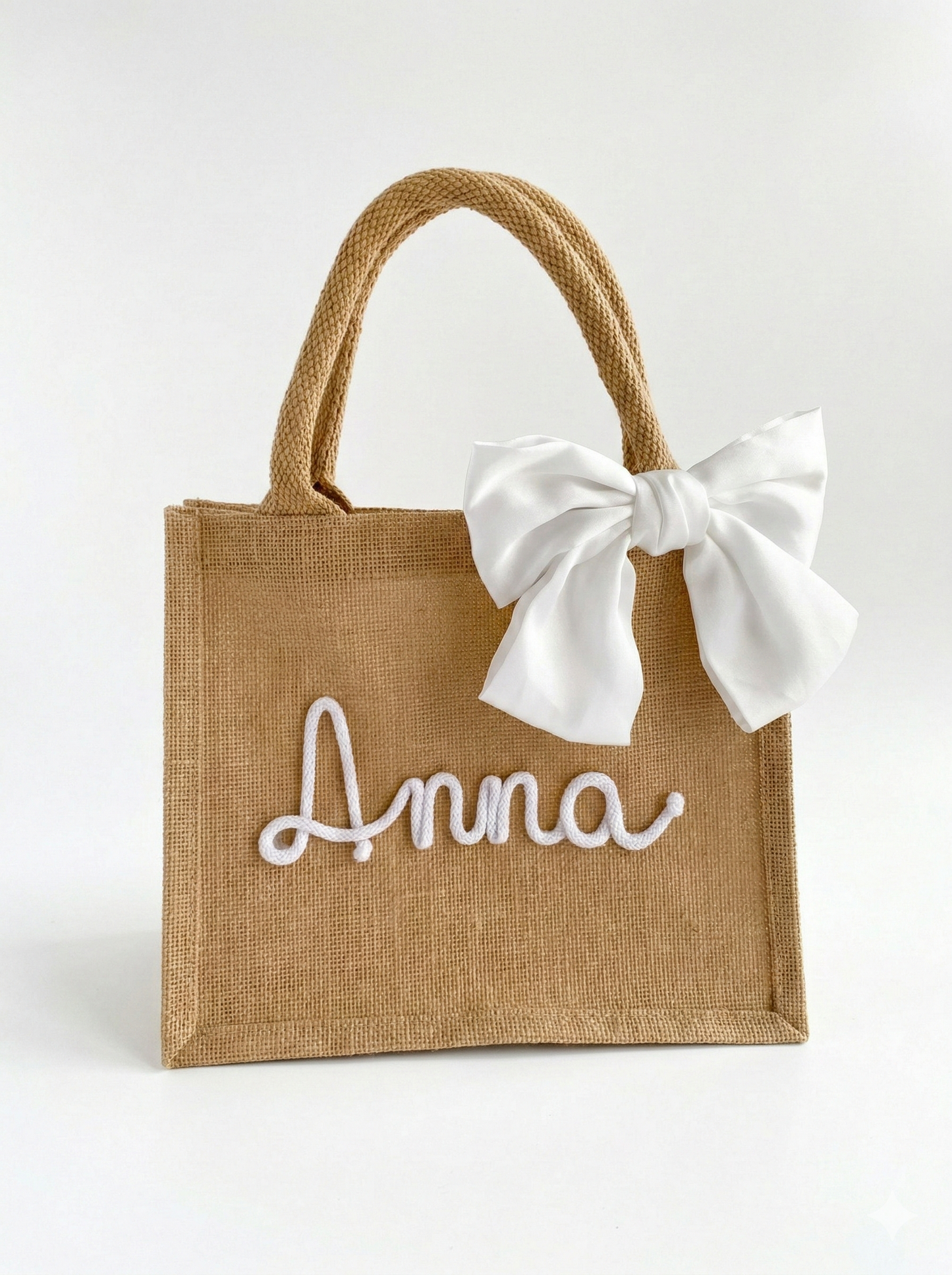 Mini Borsa Juta con Nome e Fiocco