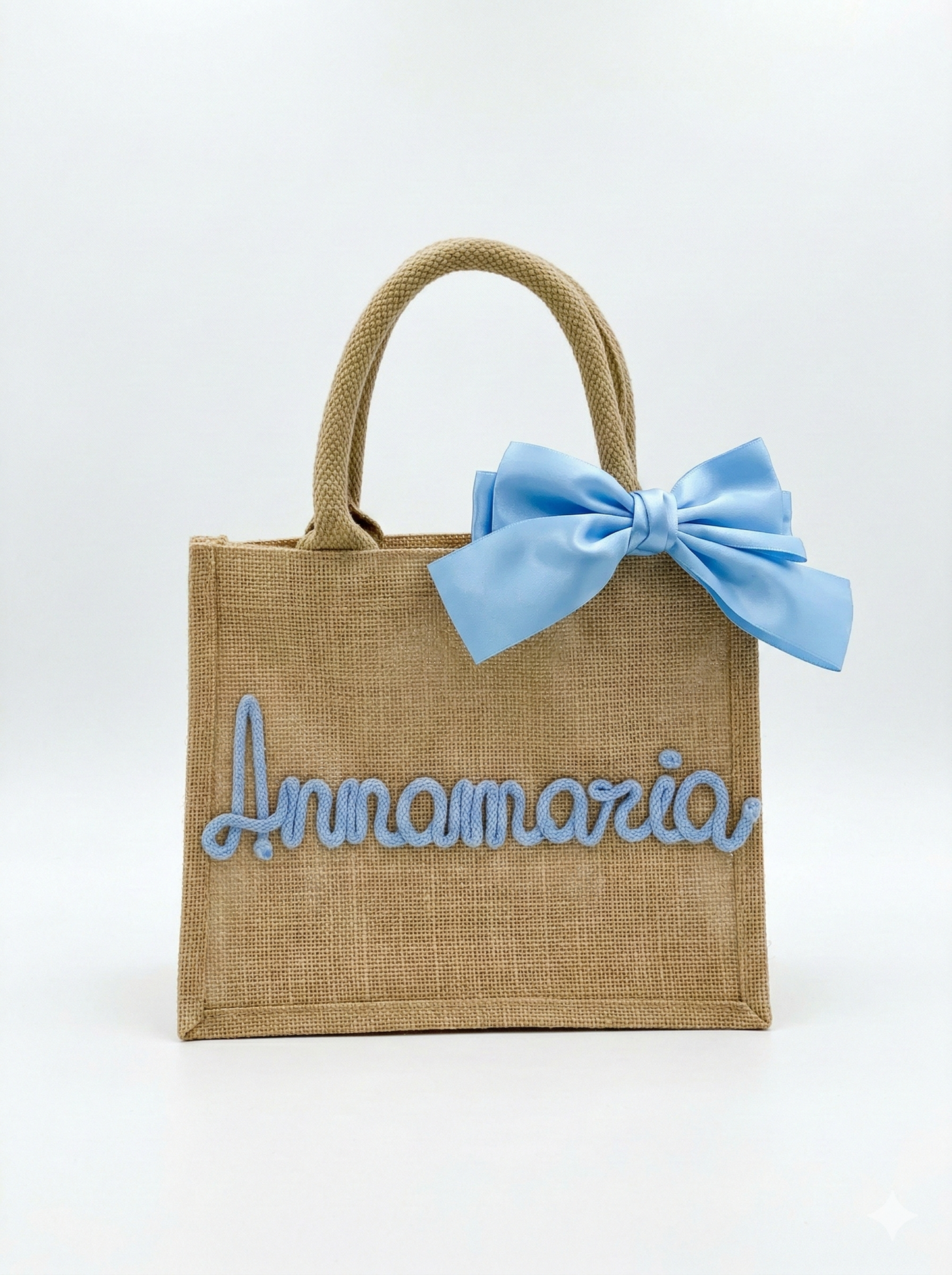 Mini Borsa Juta con Nome e Fiocco