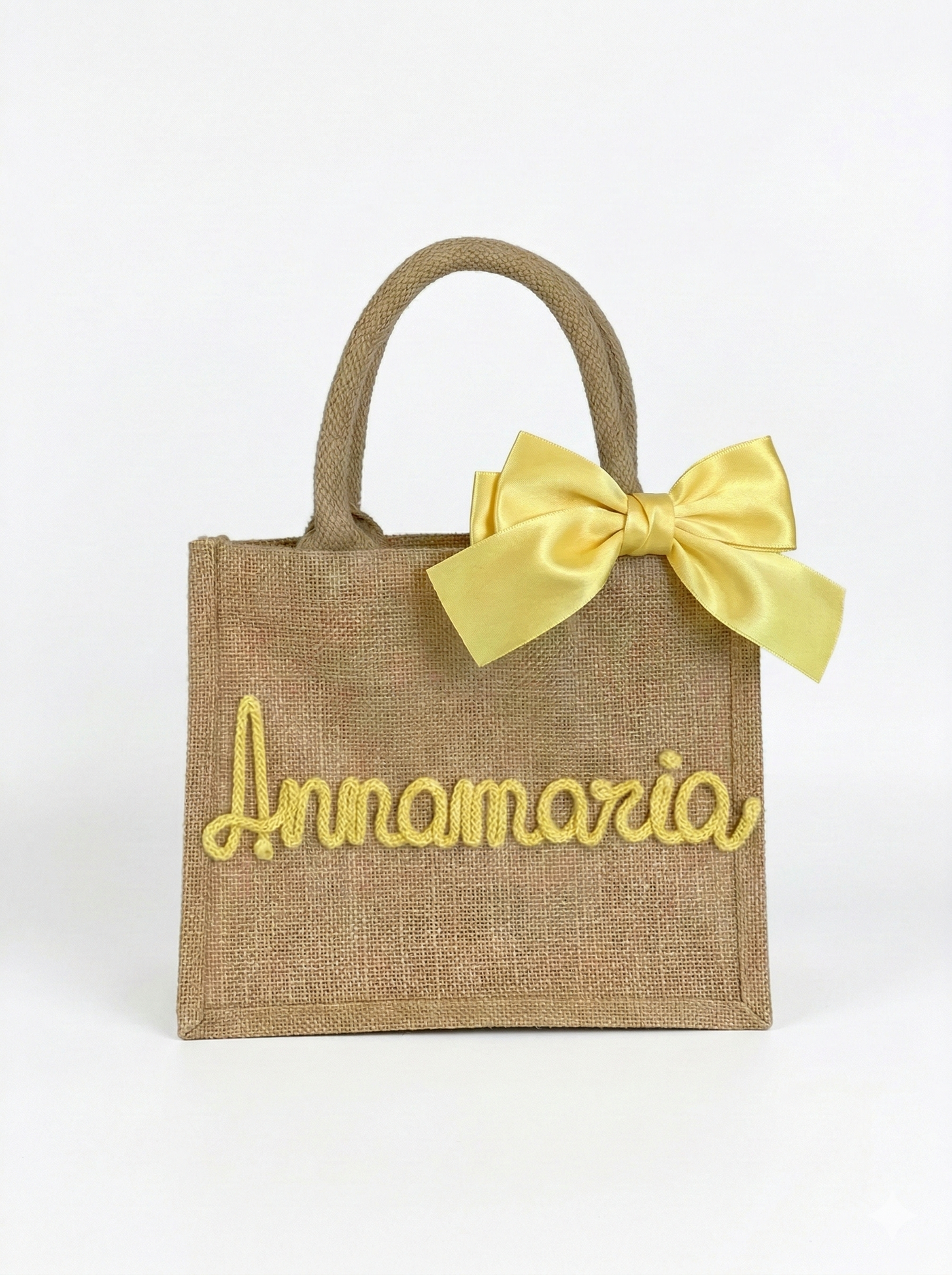Mini Borsa Juta con Nome e Fiocco