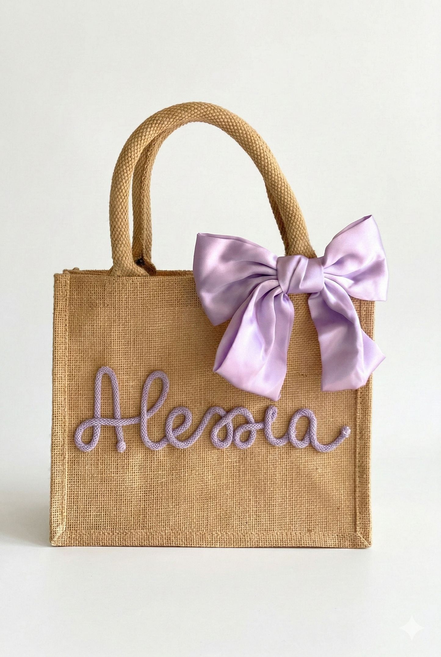 Mini Borsa Juta con Nome e Fiocco