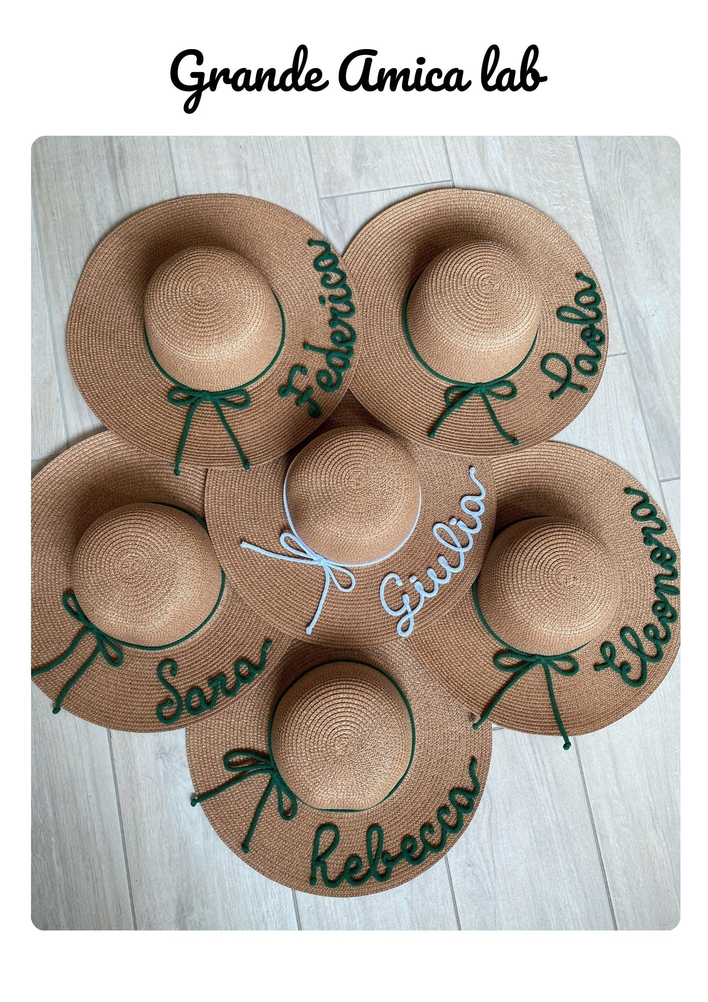 Cappello di Paglia con Nome e Cordino