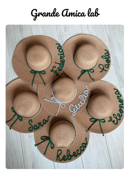 Cappello di Paglia con Nome e Cordino