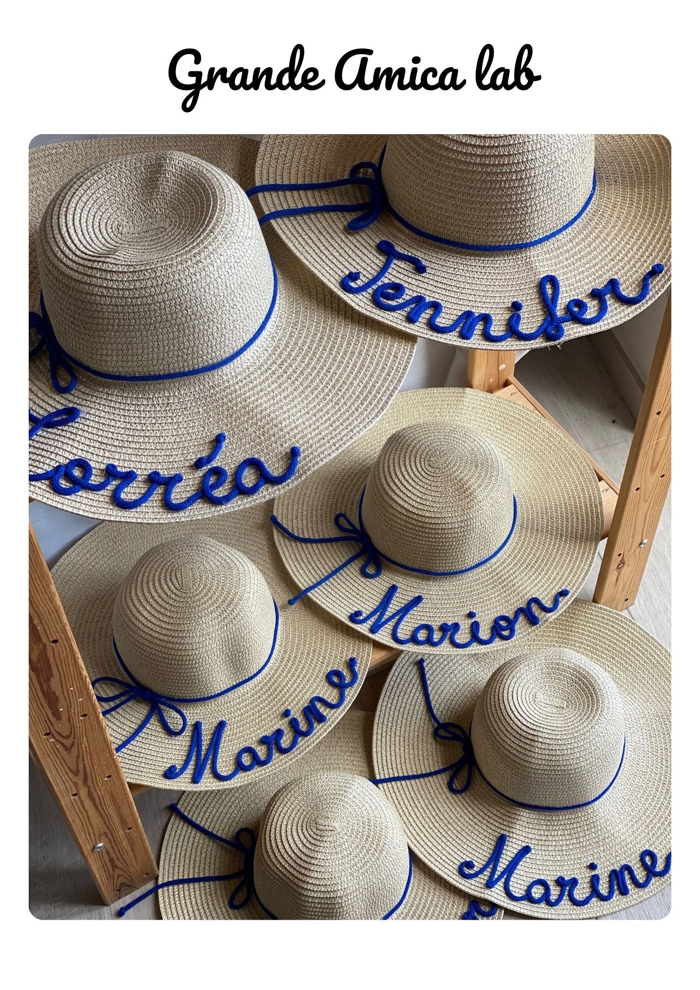 Cappello di Paglia con Nome e Cordino