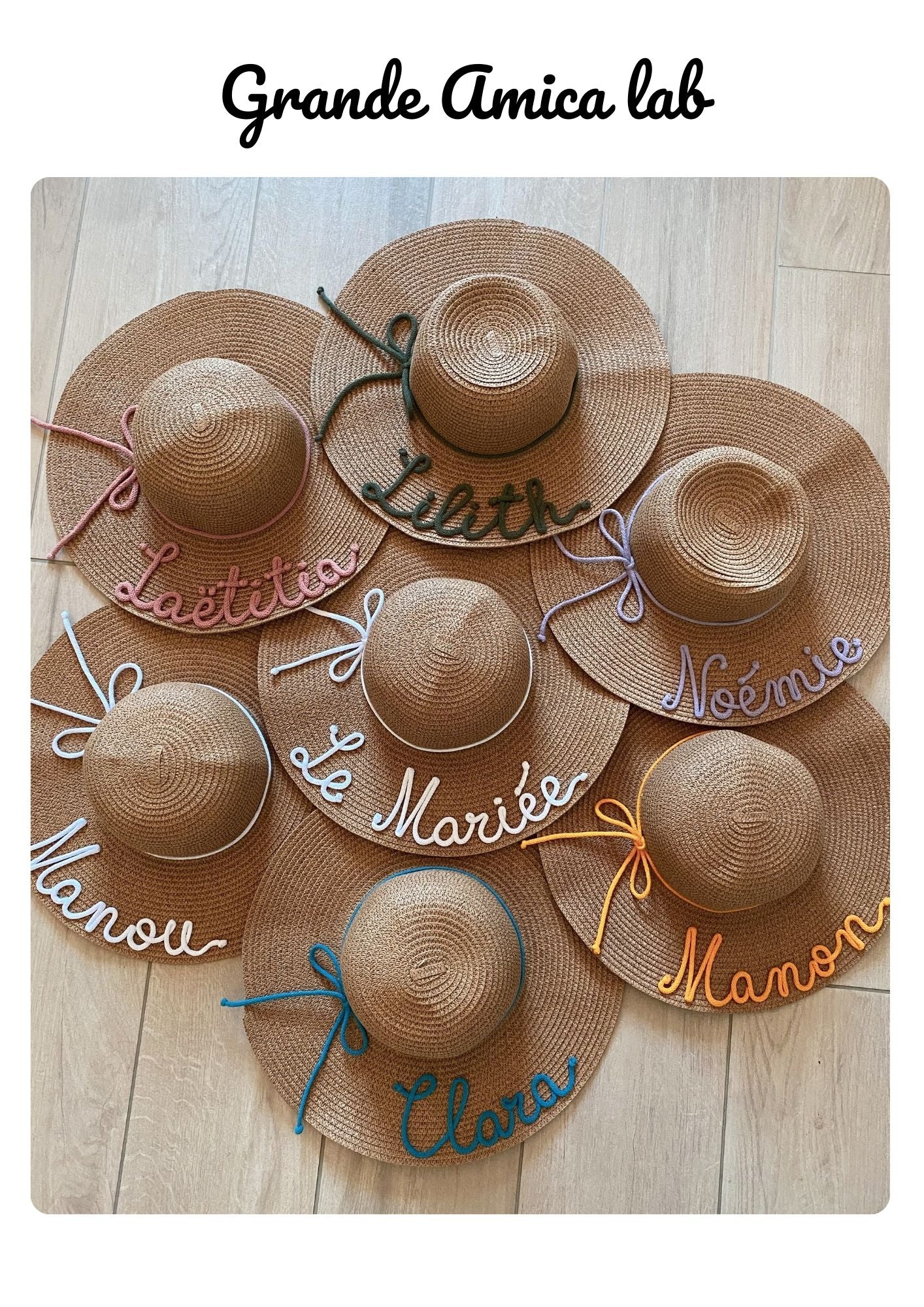 Cappello di Paglia con Nome e Cordino