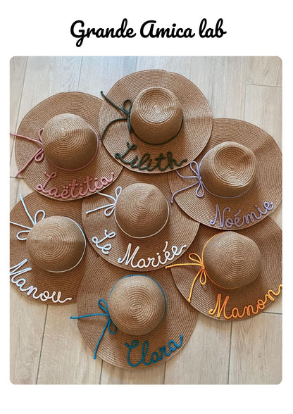 Cappello di Paglia con Nome e Cordino
