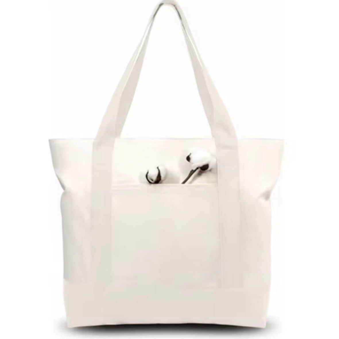 Tote bag in cotone con scritta ricamata o stampata