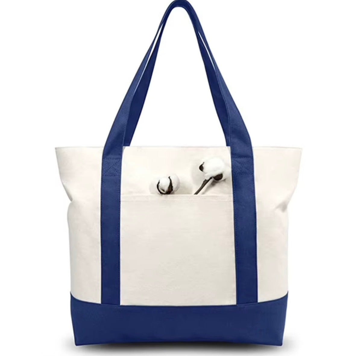 Tote bag in cotone con scritta ricamata o stampata