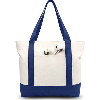 Tote bag in cotone con scritta ricamata o stampata