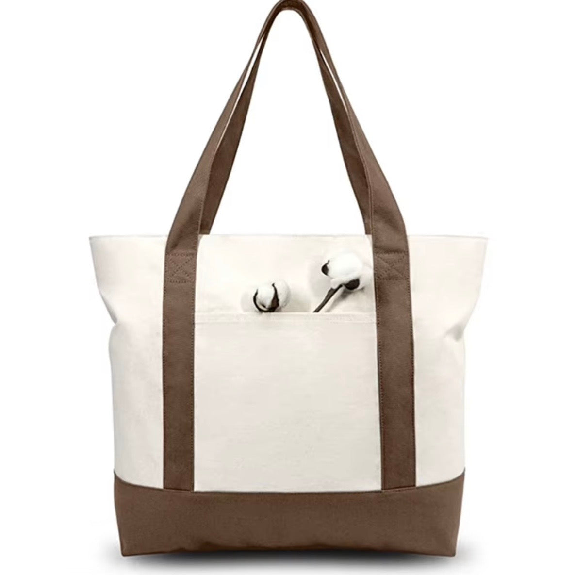 Tote bag in cotone con scritta ricamata o stampata