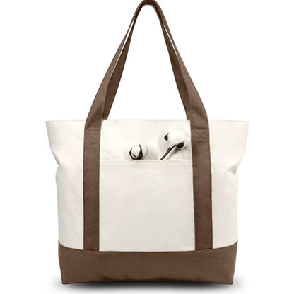 Tote bag in cotone con scritta ricamata o stampata