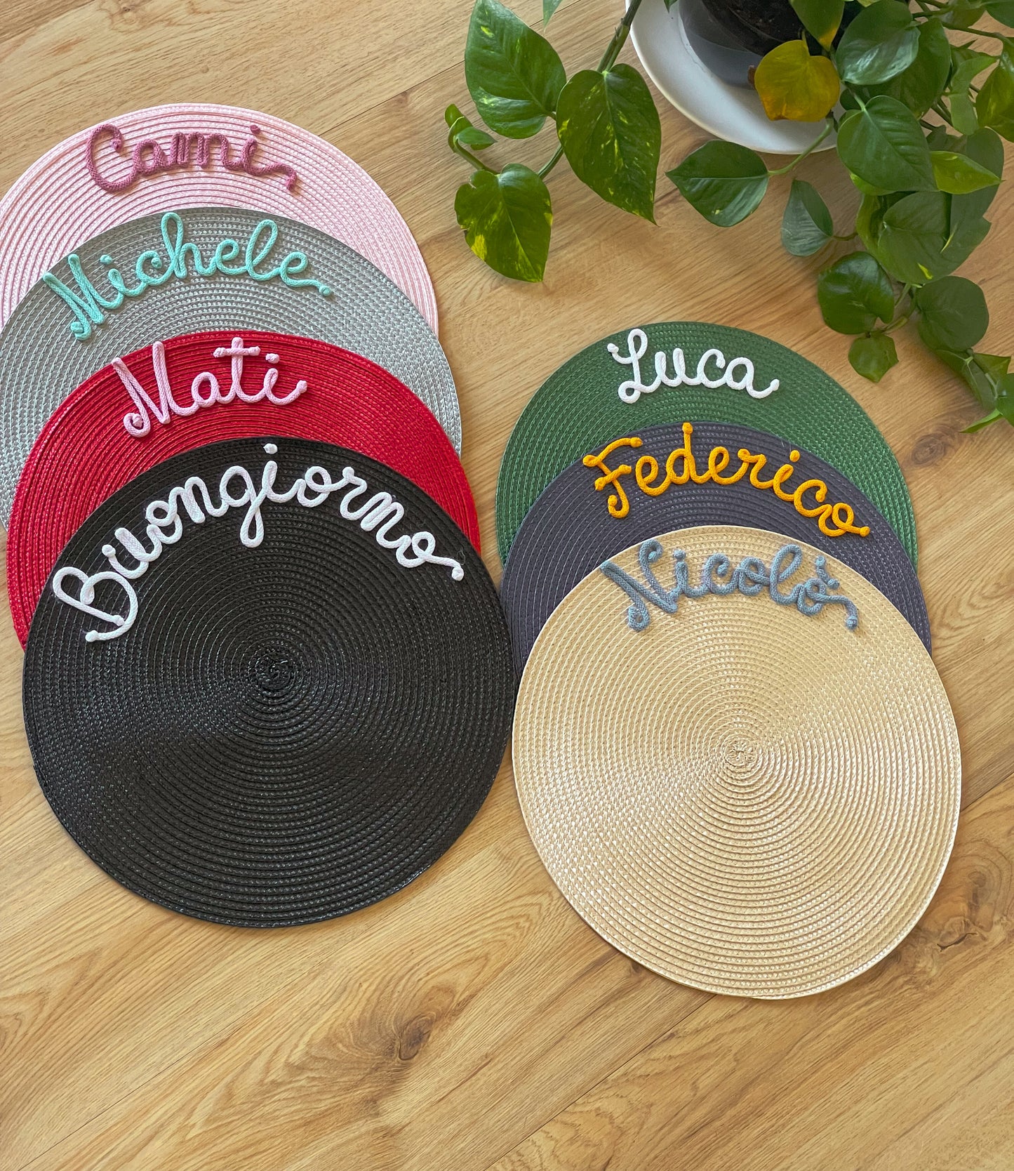 Tovagliette personalizzate con nome plastificate e colorate