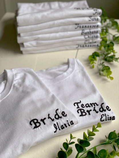 T-shirt ricamata Team Bride